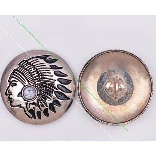 10X Southeast Ethnic Silver Indian Chief Dress White Turquoise Leathercraft Clothes Luggage Bag Accessories Sewing Button