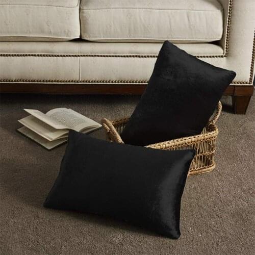 2 Packs Black Decorative Cushions Covers Cases for Sofa Bed Couch Modern Luxury Velvet Home Throw Pillows Covers 45x45 30x50