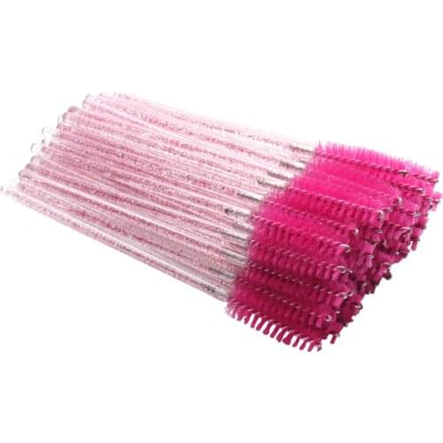 200pcs Professional makeup brushes cleaner beauty appliances Disposable crystal rose red handle Cosmetic eyelash extension brush