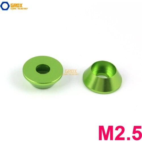 30 Pieces M2.5 Green Aluminum Washer Socket Head Cap Screw Washer