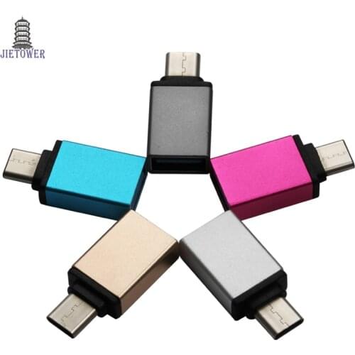 300pcs/lot typec otg Metal USB C Type C Male to USB 3.0 Female Converter Adapter OTG for MacBook Samsung GALAXY Note MEIZU pro