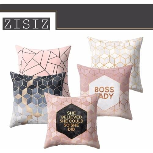 45x45cm Nordic Style Geometric Cushion Cover Polyester Pillow Case Black And White Home Decorative Pillows Cover For Sofa Car