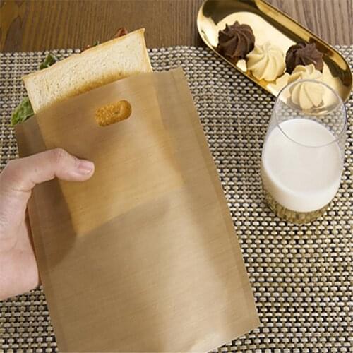 5 PCS Reusable Toaster Bag Non Stick Sandwich Bread Bag Microwave Heating Paper Bag Toast Baking Paper Bag Hand Made Package Bag