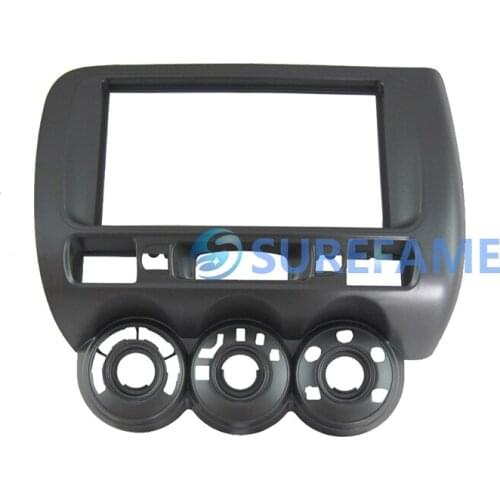 Double Din Car Fascia Facia Plate for Honda 2002-2008 Fit /Fit Spot /Jazz (Manual A/C Left Wheel) Dash Mount Kit Panel Bezel