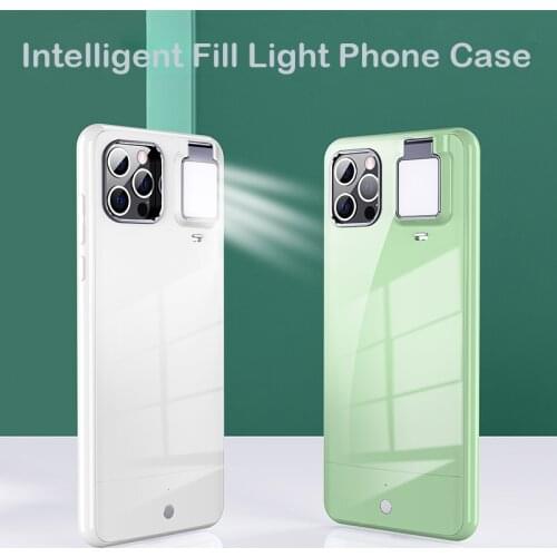 Smart Fill Light Phone Case For iPone 11 Pro Max Case Intelligent Cover Coque For iPhone 7 8 Plus X Xr Xs Max 12 Pro Max Funda