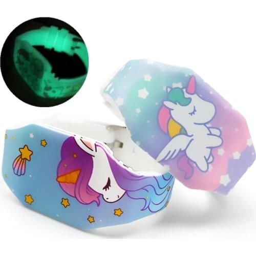 New Cartoon Pattern Luminous Kids Unicorn Watches Girls Silicone Strap LED Children Watch Boys Reloj Infantil Wristwatches