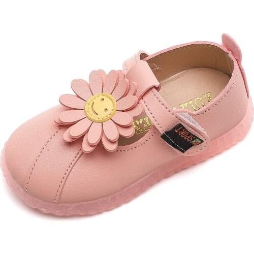 COZULMA Kids Girls Cute flowers Princess Shoes Spring Summer Non-slip T-Strap Flat Shoes Baby Children Casual Shoes Size 21-30