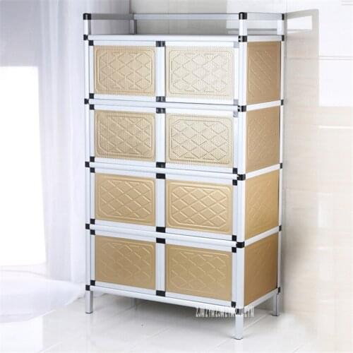 Home Aluminum Alloy Sideboard Kitchen Furniture Side Table Storage Cabinet Multifunctional Simple Assembly Buffet Cupboard