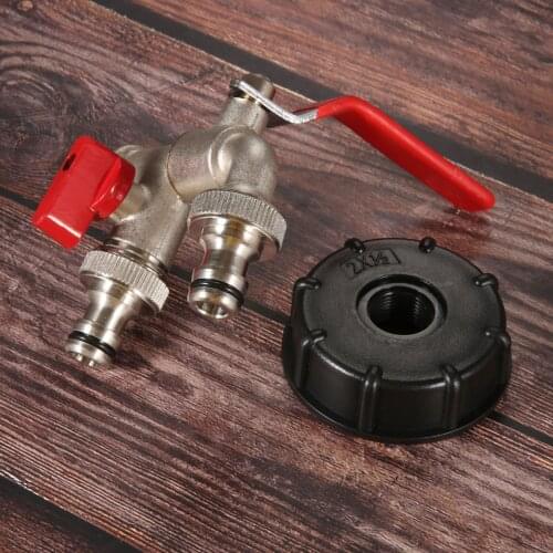 Double 1000L IBC Adapter Garden Water Tank Outlet 2 Connector Rainwater Tank Garden Water Tank Home Water Connectors