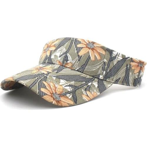 Plant Print Visors Cotton Baseball Cap Adjustable Snapback Cap for Men and Women 05