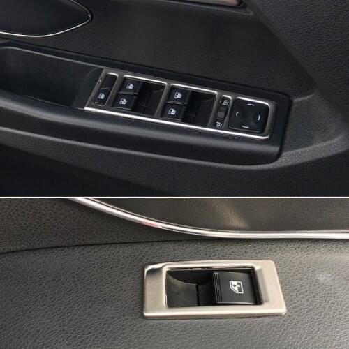 Stainless steel interior door window switch control decorative cover trims for Lada Vesta sedan universal Cross