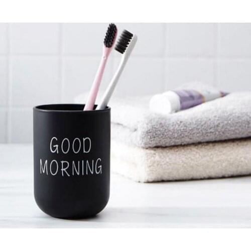 1pc Bathroom Toothbrush Circular Cup Simple Plain Cup Couple Tooth Cup Good Morning Brand New And High Quality Toothbrush Cups