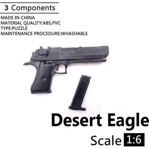 1:6 Desert Eagle 4D Gun Model For 12" Action Figure Plastic Black Soldier Weapon Accessory