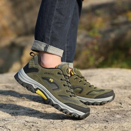 Breathable Shoes Men Boots Outdoor Round Toe Hiking Boots Men Casual Shoes Male Flats Fashion Trainers Lace-up Ankle Boots Man
