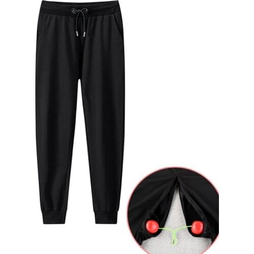 Mens Outdoor Sex Pants Sexy Exhibitionist Cotton Casual Zipper Open Crotch Sexual Male Trousers Exotic Clothing Men Plus Size