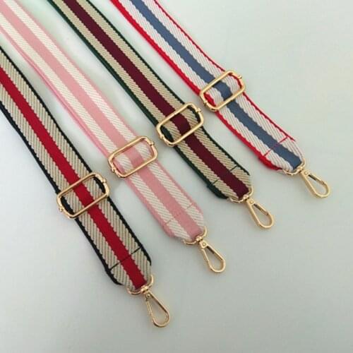 New Accessories for Women Nylon Colored Belt Bag Strap Rainbow Adjustable Shoulder Hanger Handbag Straps Decorative chain bag
