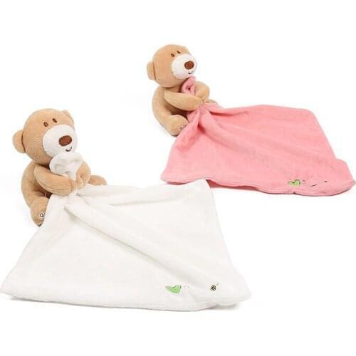 Cute Bear Newborn Blankie Of Baby Infant Soothe Hand Towel Newborn Baby Gift To Soothe Towel Educational bb Plush Toys Teethers