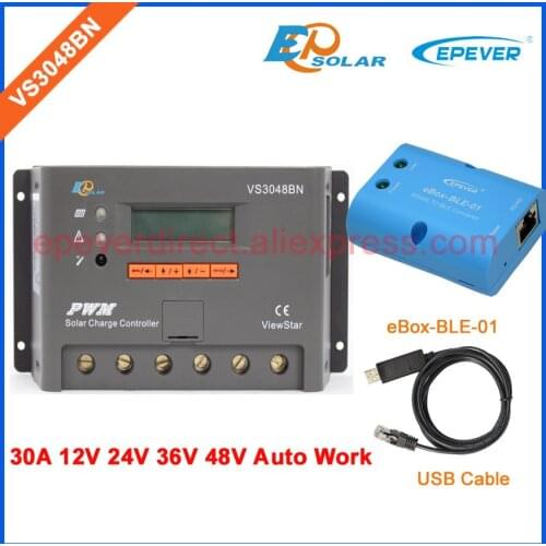 Solar charger Regulator 30A VS3048BN 48V battery charger power bank ViewStar series PWM EPEVER bluetooth function eBOX