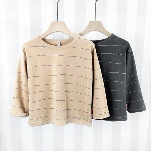 2 3 4 5 6 7 Y Toddler Boys Shirts Stylish Korean Casual Striped Long Sleeve Tops for Boy Kids Clothing Spring Autumn New Arrival