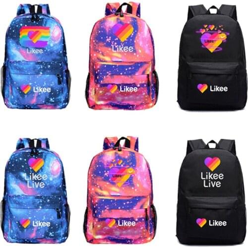 Likee Backpack for Student Backpack LIKEE Video App Laptop Backpack School Bags for Teenage Girls Travel Fashion Russian Style