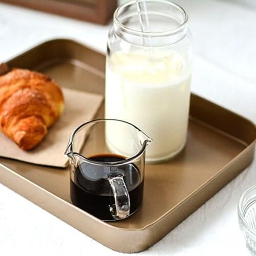Double Mouth Milk Jugs Small Glass Milk Cup Espresso Mug High Temperature Resistant Glass Milk Sharing Cup Coffee Mugs
