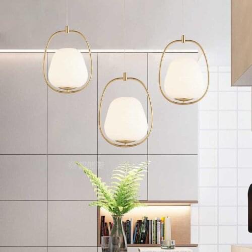 Nordic style Post modern Frosted glass Warm Bedroom Bedside lamp The study Restaurant Round Lamps and lanterns LED pendant lamp