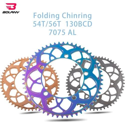 Balony 130 BCD Folding Bicycle Chainwheel Ultralight Plating Anode 53T/ 56T Rainbow Aluminum Alloy 7075 BXM Bike Crankset Tooth