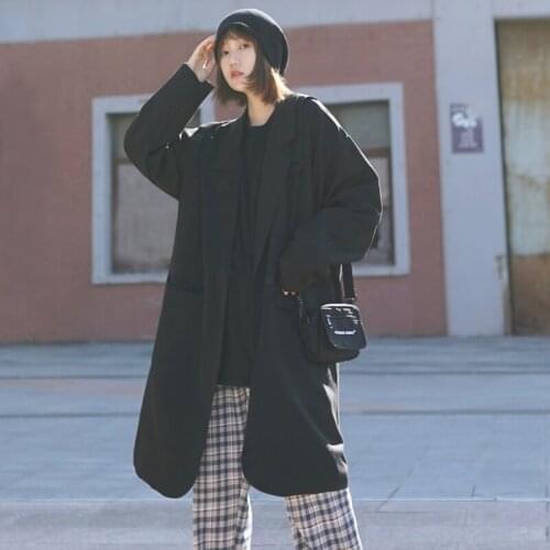 Womens Windbreaker Solid Womens Long Trench Coat Street Womens Autumn Coat Button Long Sleeve Womens Trench Coat 2021 Korean