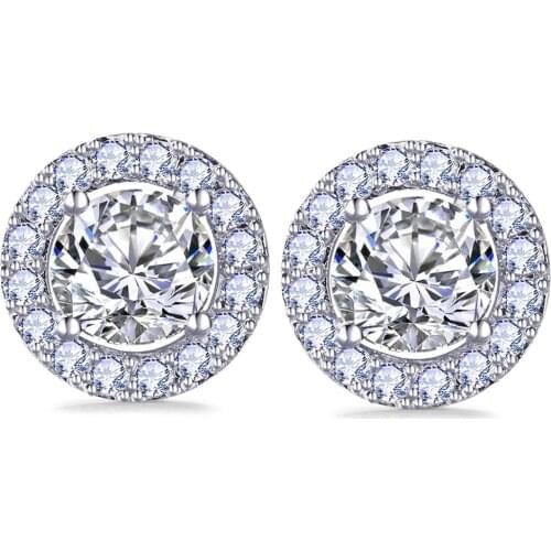 Bettyue Classic High Quality Earrings ColorJewelry Women Romantic Cubic Zircon 4 Claws Round With Stud Earrings Party Decorated