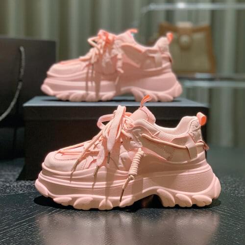 Spring New Women Shoes 2021 Height Increasing Womens Platform Shoes Fashion Reflect Thick Wave Sole Ladies Sport Walking Shoes