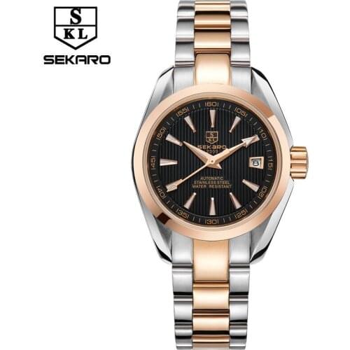 Top Brand Mechanical Women Watches Luxury Gold Silver Steel Automatic Watch Women Calendar female wrist watch relogio feminino