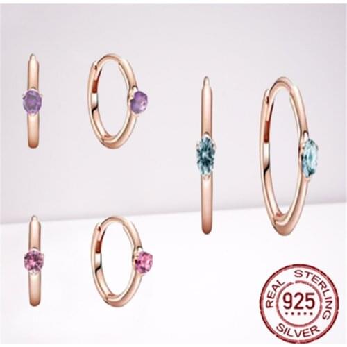 3 Styles 925 Sterling Silver New Series Sparkling Rose Gold Petal Ladies Fashion Womens Earrings 2021 Brincos S925 Jewelry