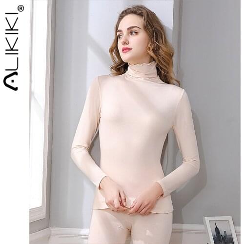 Winter Women Long Sleeve Warm Modal Thermal Underwear Set Long Johns Thermostat Thermos Suit For Female Thermal Clothing