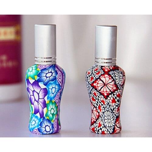 15ml Flower Perfume Glass Bottle Refillable Clay Atomizer Spray Bottle Makeup Cosmetic Containers 100pcs