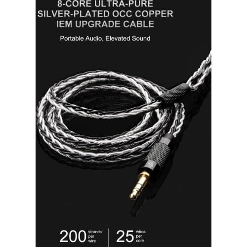 2.5MM Balanced Cable 3.5mm Upgraded Plated Silver Cable 0.75 0.78 2Pin MMCX for TRN V10 TF10 W4R ZS6/ZS5/ZS3/ZST RT-1 TFZ SE215