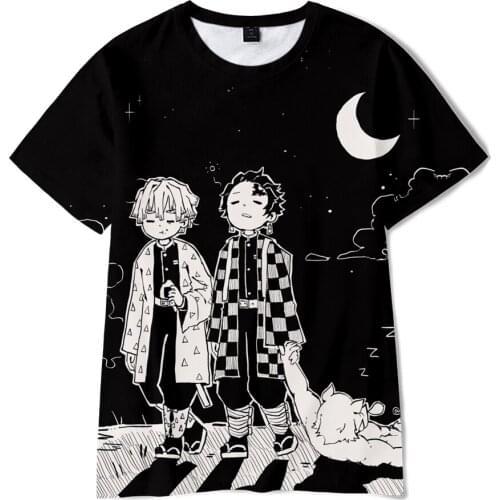 2021 Demon Slayer 3D T-shirt Fashion Anime Kimetsu no Yaiba Ladies Tees Short sleeve boys and girls casual T-shirt Tops