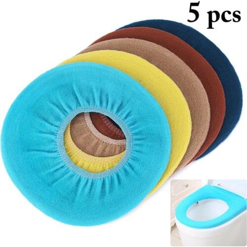 5PCS Toilet Seat Covers Universal Cute Round Shape Toilet Pad Cover Mats Toilet Seat Cover for Home