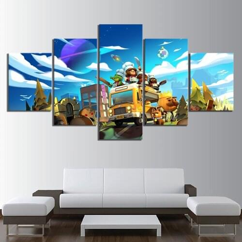 5 Piece Cartoon Pictures Overcooked 2 Game Canvas Printed Wall Pictures Home Decor For Living Room Poster Canvas Wholesale