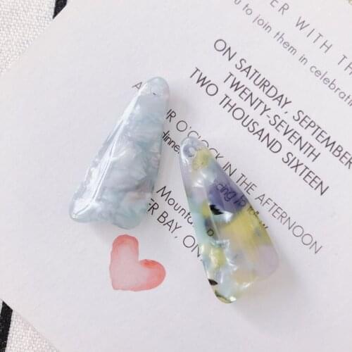 6pieces/lot DIY resin magic color triangle earring accessories pendant accessories