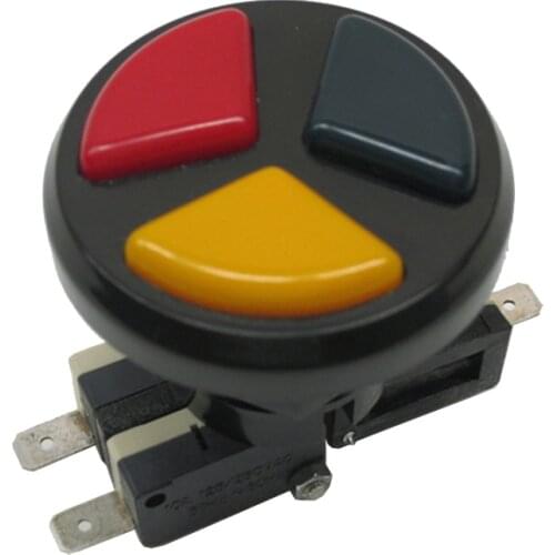 Arcade Triple Color 3 in 1 Push Button with micro-switches for arcade game machines