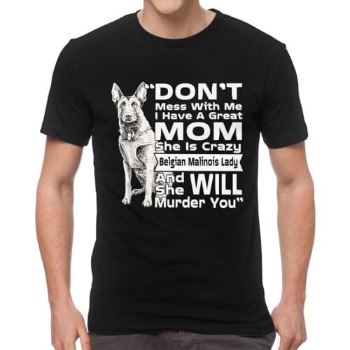 Belgian Malinois T-shirt Men Novelty T Shirts Short Sleeve Mechelaar Shepherd Dog Tshirt 100% Cotton Tee Top Clothing