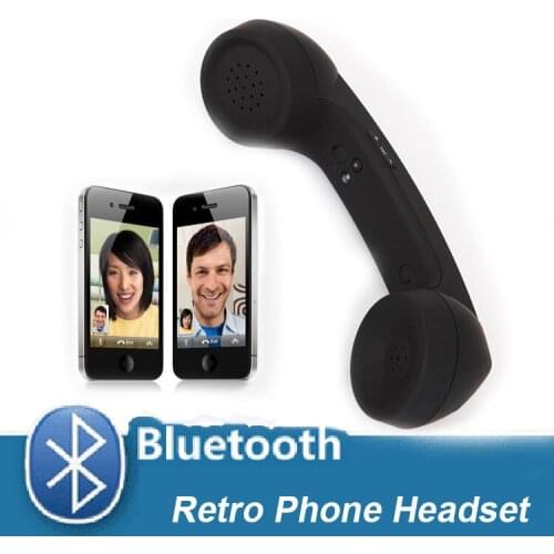 Anti-radiation Bluetooth Wireless Handset Calling Portable Retro Phone Receiver Headset with Mic for iphone 8 7 6 5 Hands-free