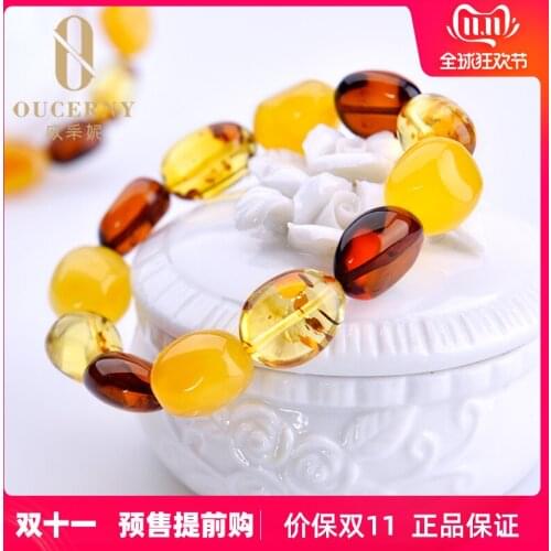 The adopted ni wax flower natural Baltic pearl hand string with amber wax flower pearl bracelet bracelet for women