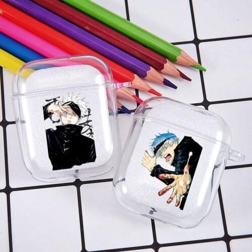 Jujutsu Kaisen Anime Earphone Case for Aidpods 1 2 Wireless Bluetooth Earphone Cover Soft Transparent Charging Box Capa