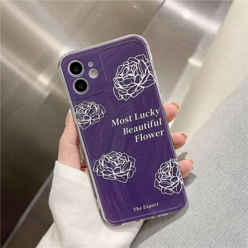 Retro French romantic sweet rose line art Phone Case For iPhone 11 12 Pro Max Xs Max XR Xs 7 8 Plus X 7Plus case Cute Soft Cover