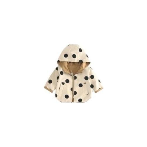 Kids Jacket Fashion Wear On Both Side Unisex Baby Outwear Hooded Dots Jacket For Girls Infant Boys Coats 1 2 3 4 Y Child Clothes