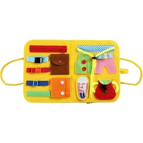 Kid Basic Life Skills Toys Montessori Teaching Aids Portable Fine Motor Training Can Move Paste Early Education Sensory Board