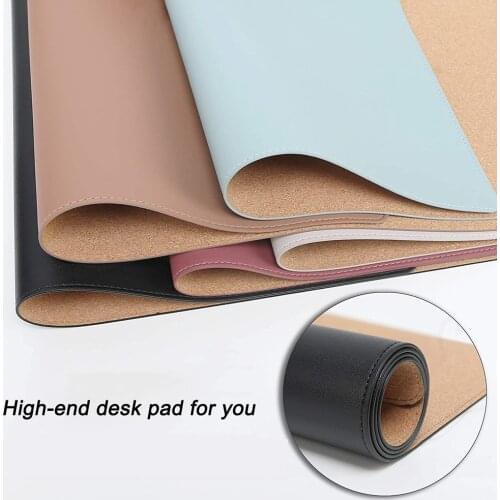 Double-Sided Mouse Pad Ecofriendly Cork PU Leather Desk Mat Waterproof Dustproof Wide application Mouse Mat for Home Office Game