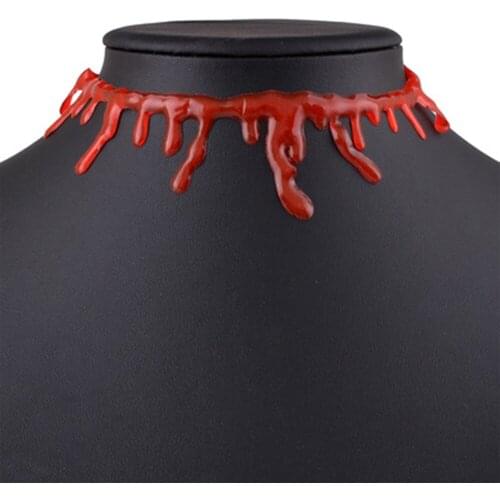 Halloween Blood Drop Necklace Creative Necklace Makeup Bleeding Necklace cos Vampire Essential Necklace Jewelry
