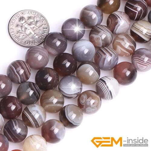 Natural Botswana Agates Round Bead For Jewelry Making 15 inch DIY Bracelet Necklace Jewelry Accessorries Bead 6mm 8mm 10mm 12mm